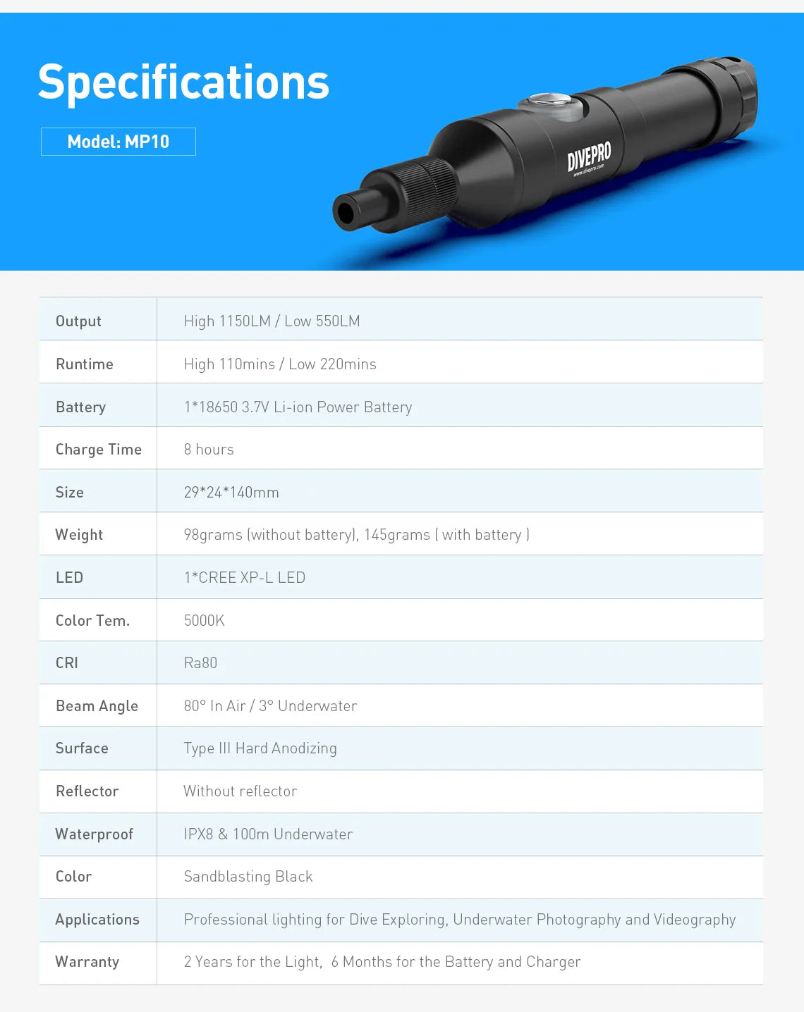 DIVEPRO MP10