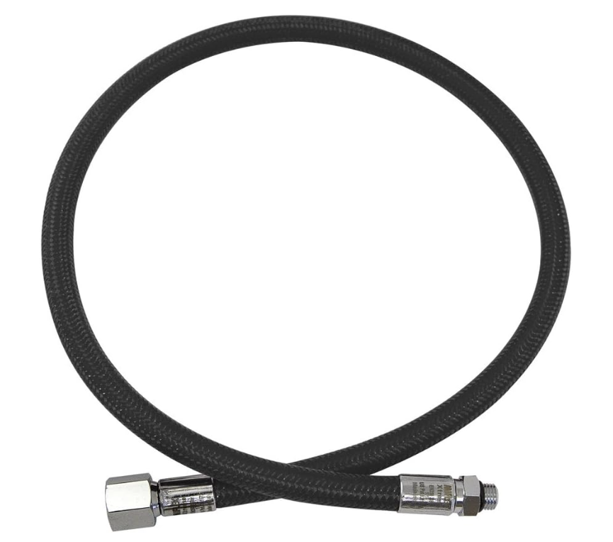 Braided High Pressure Regulator Hose (25"/26.5"/32", Black/Pink)